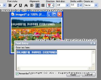 Pop up text box