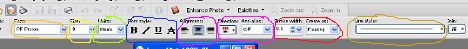 Toolbar above