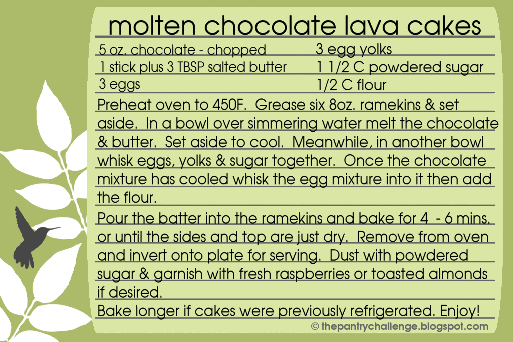 molten recipe card