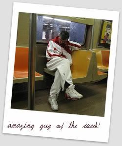 white, dude, track, track suit, F train, new york