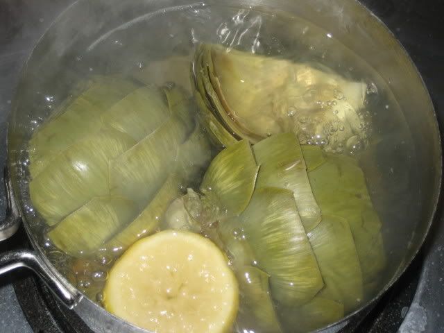boiling artichoke with lemon