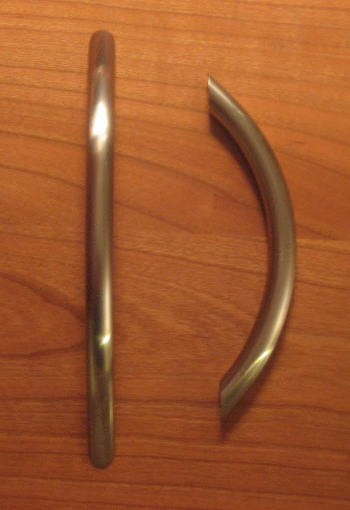 stainless arc handles in two sizes