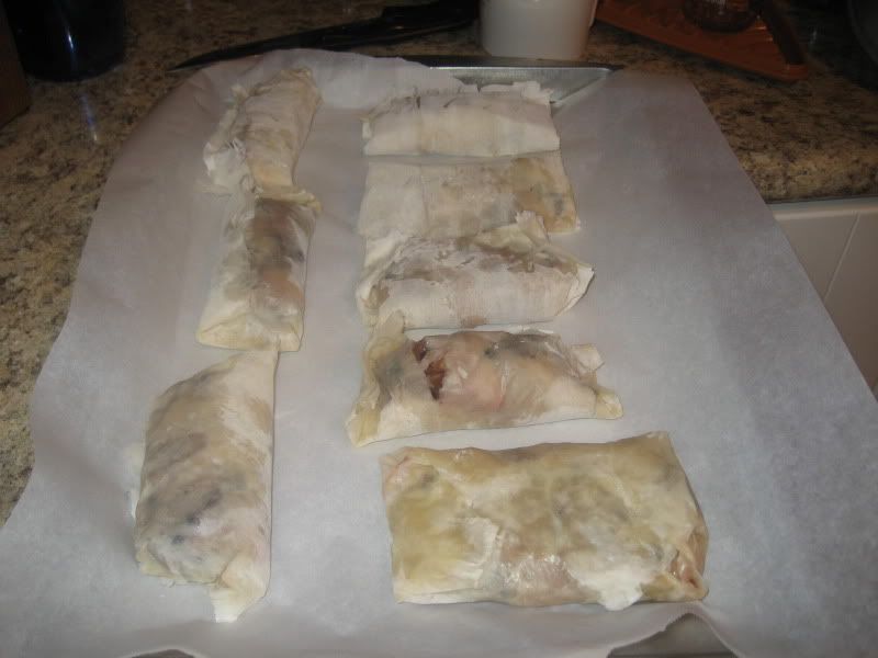 wrapped baking apples before baking.  Slight variance to rectangular shapes