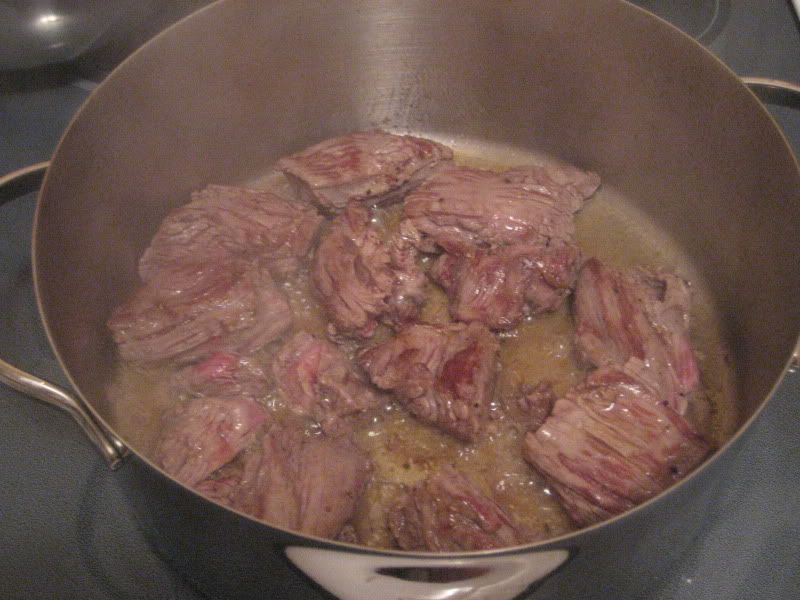 browning beef in pan