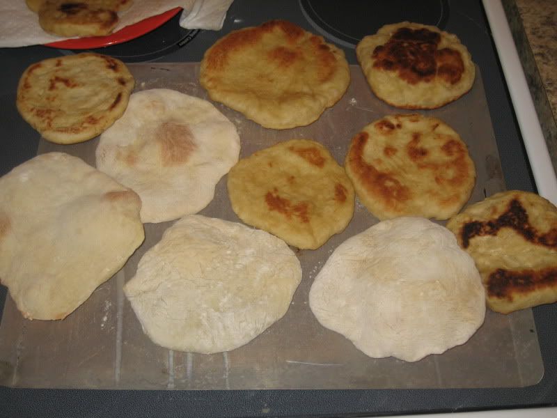 top view baked and fried breads