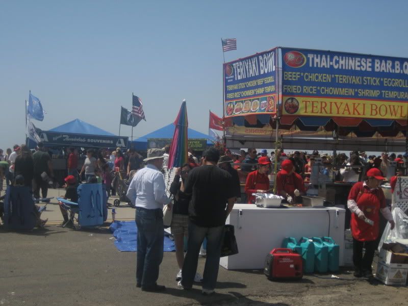 Thai-Chinese-Teriyaki American food next to american flag and Thunderbird memorabilia