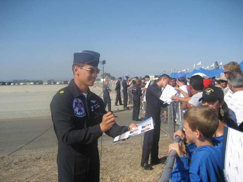 Thunderbird crews signing autographs at Ventura Naval Base 2010 airshow