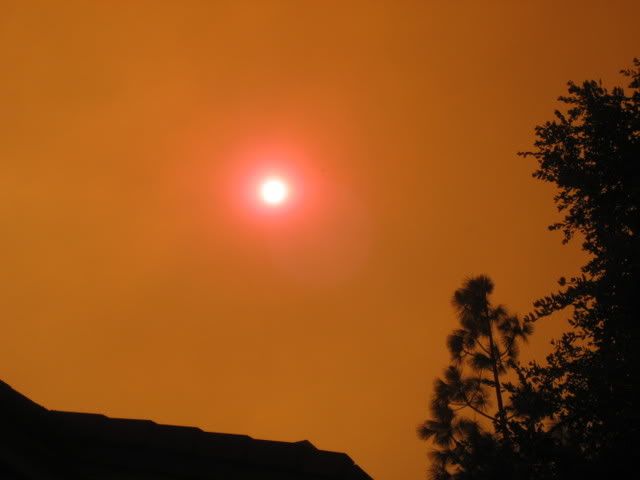 air dark and orange from smoke