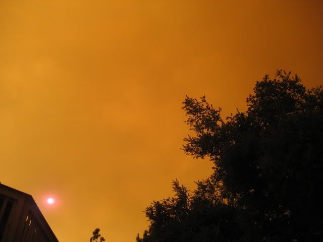 air dark and orange from smoke