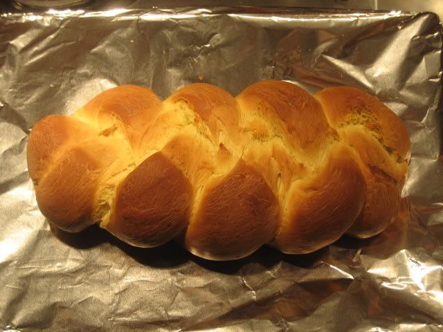 Braided baked bread