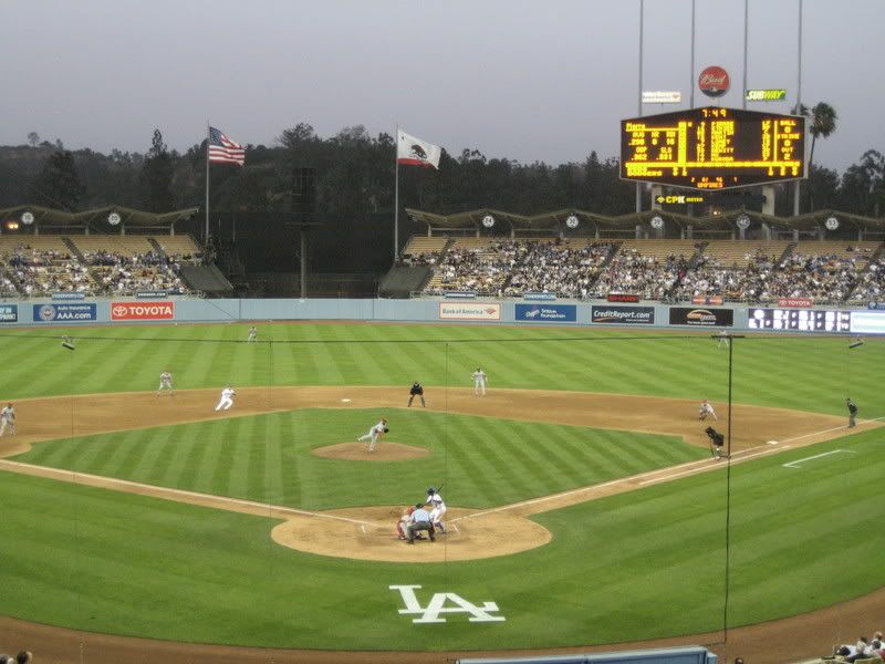 Dodgers stadium view from behind home plate