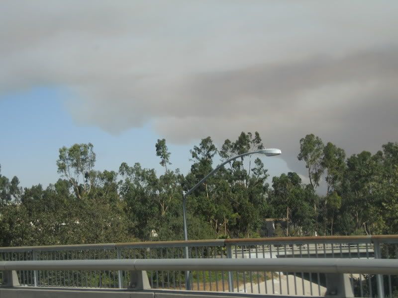 smoke blowing into the valley