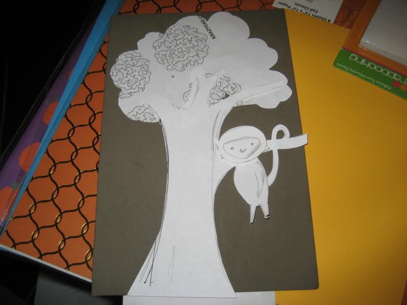 layout with tree and monkey