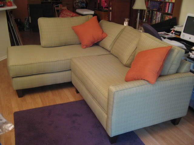 green sectional sofa