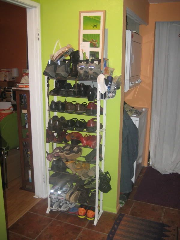 old, open shoe rack