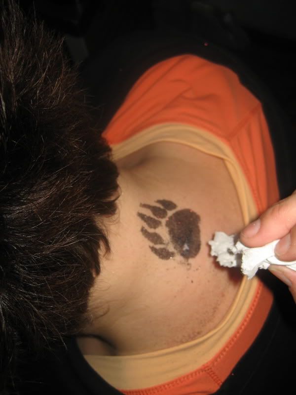 halloween 2010 bear claw on back of neck