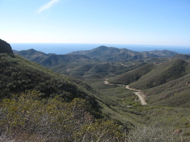 View of windy road up to Mt. Boney