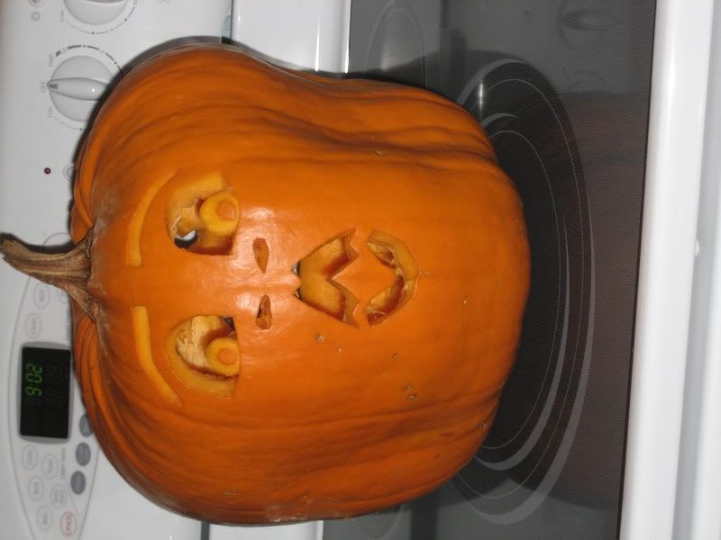 pumpkin with side divots and face