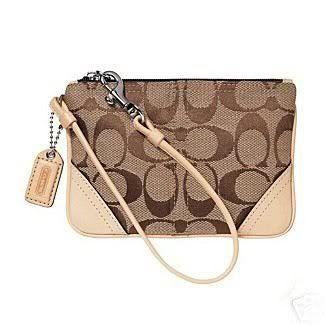 tan coach wristlets