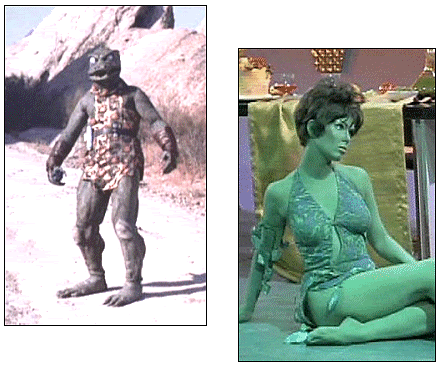 As a quick final note, I would like to point out that almost invariably female aliens from outer space are sexy, and male aliens are much more likely to be ugly, threatening and made out of theatrical latex.