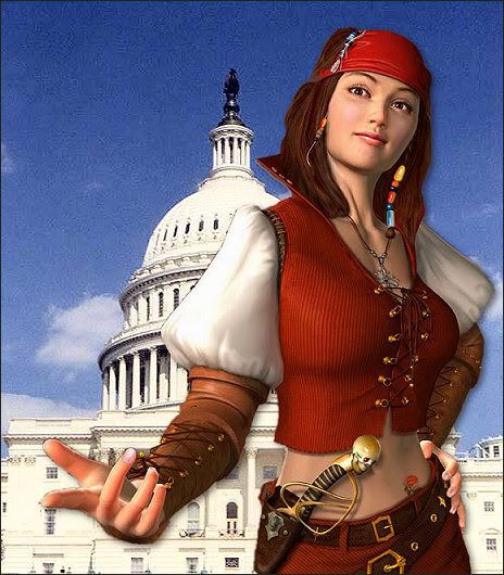 Cap'n Dyke, Pirate Queen has gone to Washington, and she is supposed to bring me back a color 8x10 autographed picture of Speaker Nancy Pelosi!