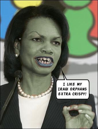 Condi Rice: 'I like my Iraqi orphans extra crispy!'