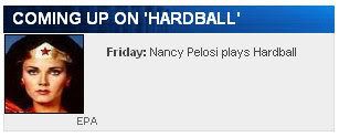 Speaker Nacy Pelosi is going to be on 'Hardball with Chris Matthews' tonight!