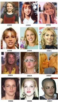 As a highly trained secret agent, Britney is a master of disguise -  able to modify her appearance and take on the semblence of many negative female stereotypes, including everything from a spoiled child star brat to a teen trollup to a doughy, pasty faced harpy to a tired Hollywood washup to a psycho child star has-been.