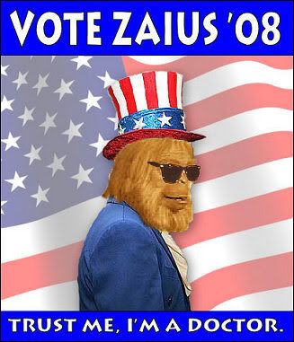 Vote Zaius '08 - Trust Me, I'm a Doctor.