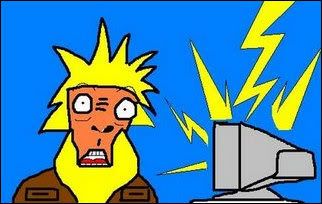 Jon the Intergalactic Gladiator: 'Suggested by MWB, Dr. Zaius feeling the effects of a lightning strike on his computer. Yes I know that kind of looks like the Lion King, but that's Dr. Zaius, honest to gosh!'
