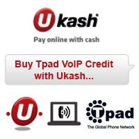 tpad ukash,voip sip free calls credit cash payment voucher