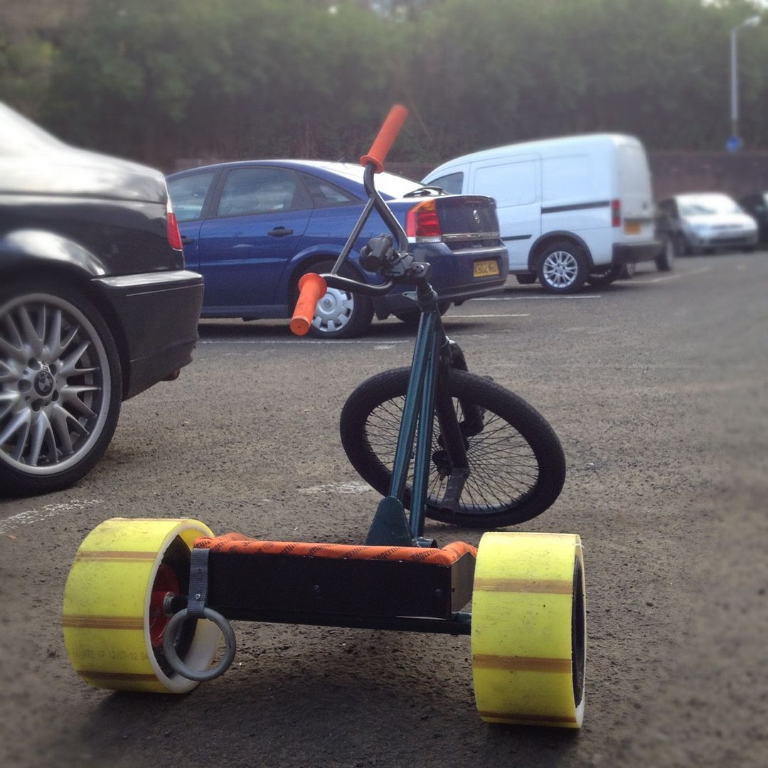 drift trike pedal front wheel setup