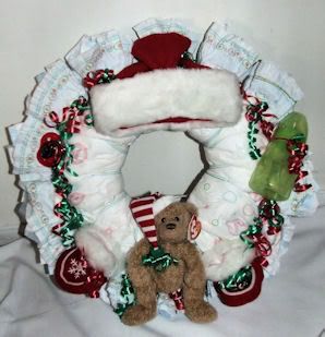 Christmas Diaper Wreath