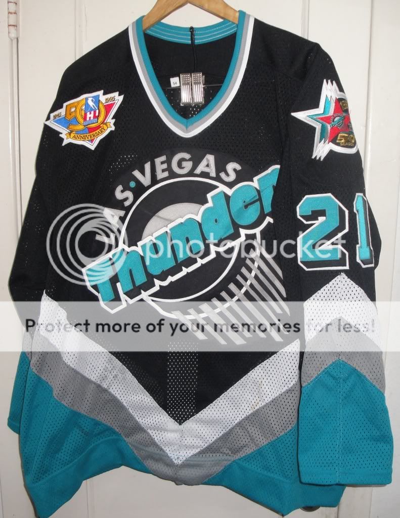 Las Vegas Thunder KEN QUINNEY Game Used Worn IHL Hockey Jersey