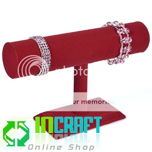 Z249 T Bar Velvet Watch Bracelet Bangle Display Stand  