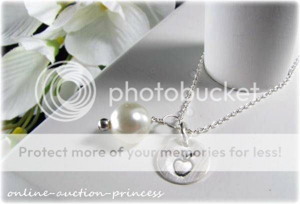 Little Girls Childs Sterling Silver Hand Stamped Initial Necklace 