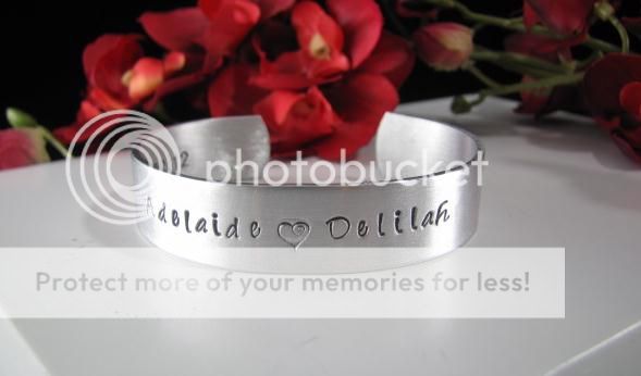 Hand Stamped 1/2 WIDE Aluminum Personalized Custom Cuff Bracelet 