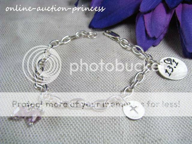 Personalize YOUR Bracelet 5/8 Sterling Silver Hand Stamped 4 Charms 