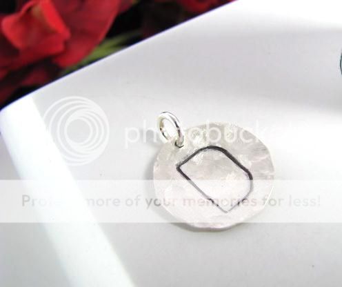   Stamped HUGE Initial Hammered or Shiny Personalized Add on Charm