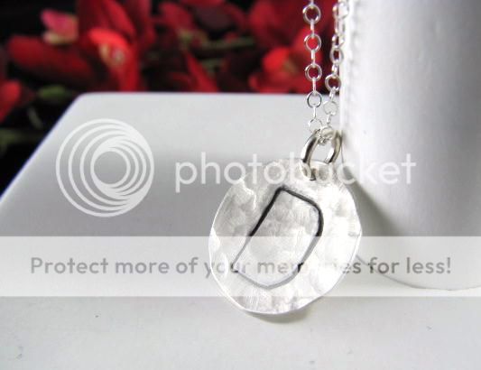   Stamped HUGE Initial Hammered or Shiny Personalized Add on Charm