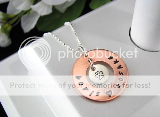 Copper & Sterling Silver Double Disc Washer Hand Stamped Personalized