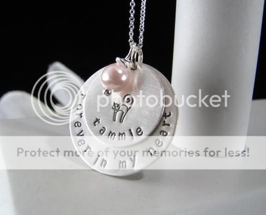   Sterling Silver Hand Stamped In Loving Memory Remembrance Necklace